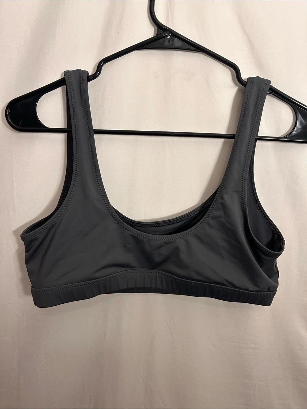 SKIMS Scoop Neck Bikini Top in Charcoal